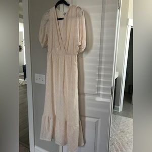 Polagram ivory diamond pattern midi dress